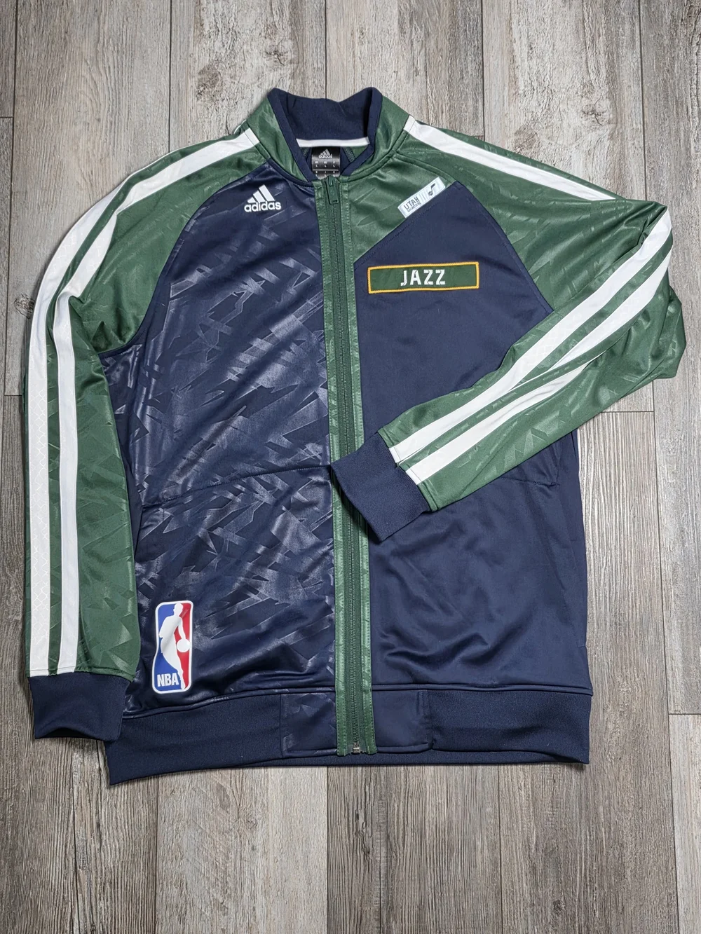 Adidas Utah Jazz Offical 2013 On-court Full Zip Jacket Sz Lg